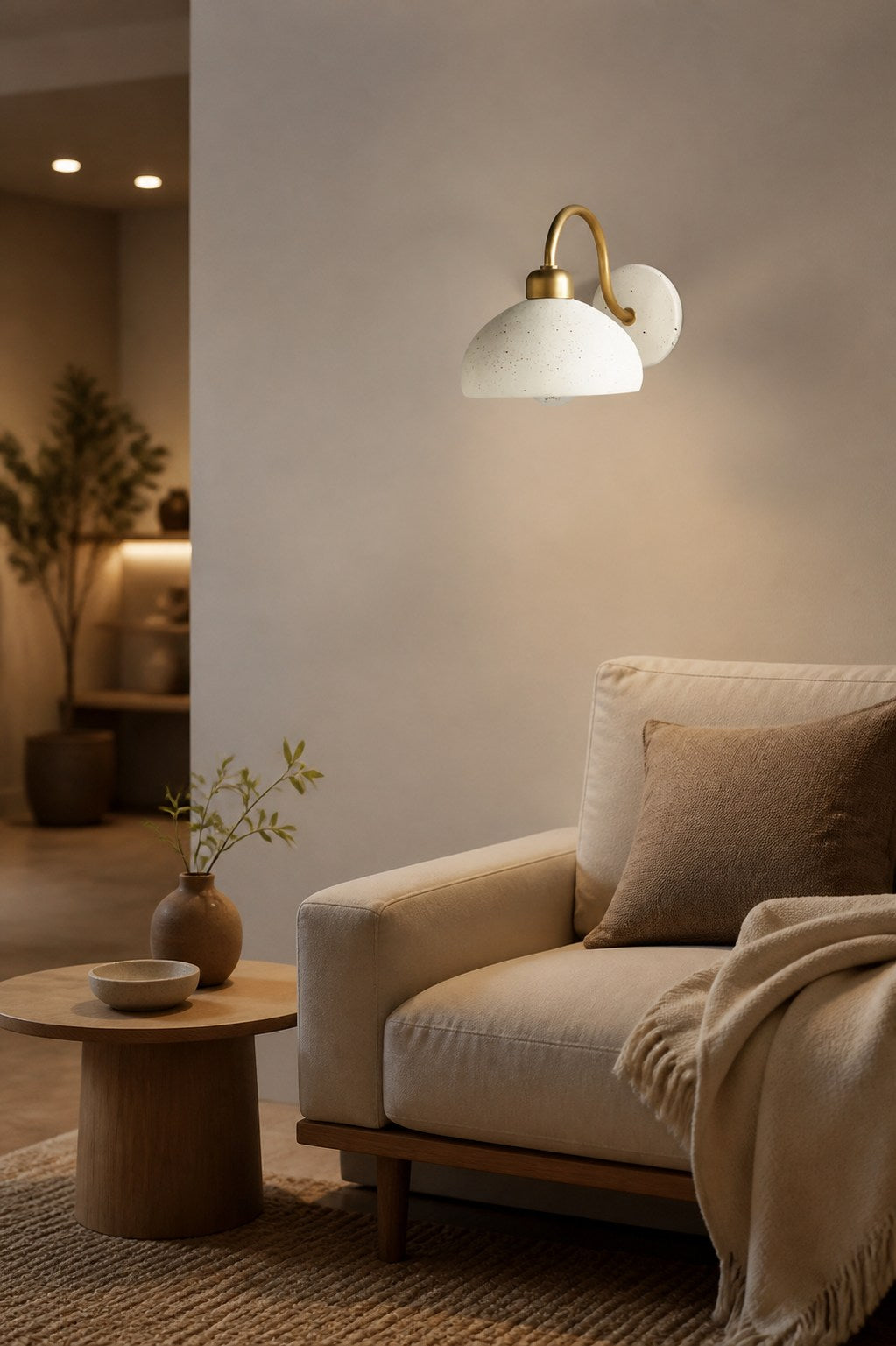 Radiica Speckled Ceramic Sconce - Elegant Wall Light for Bedroom & Hallway