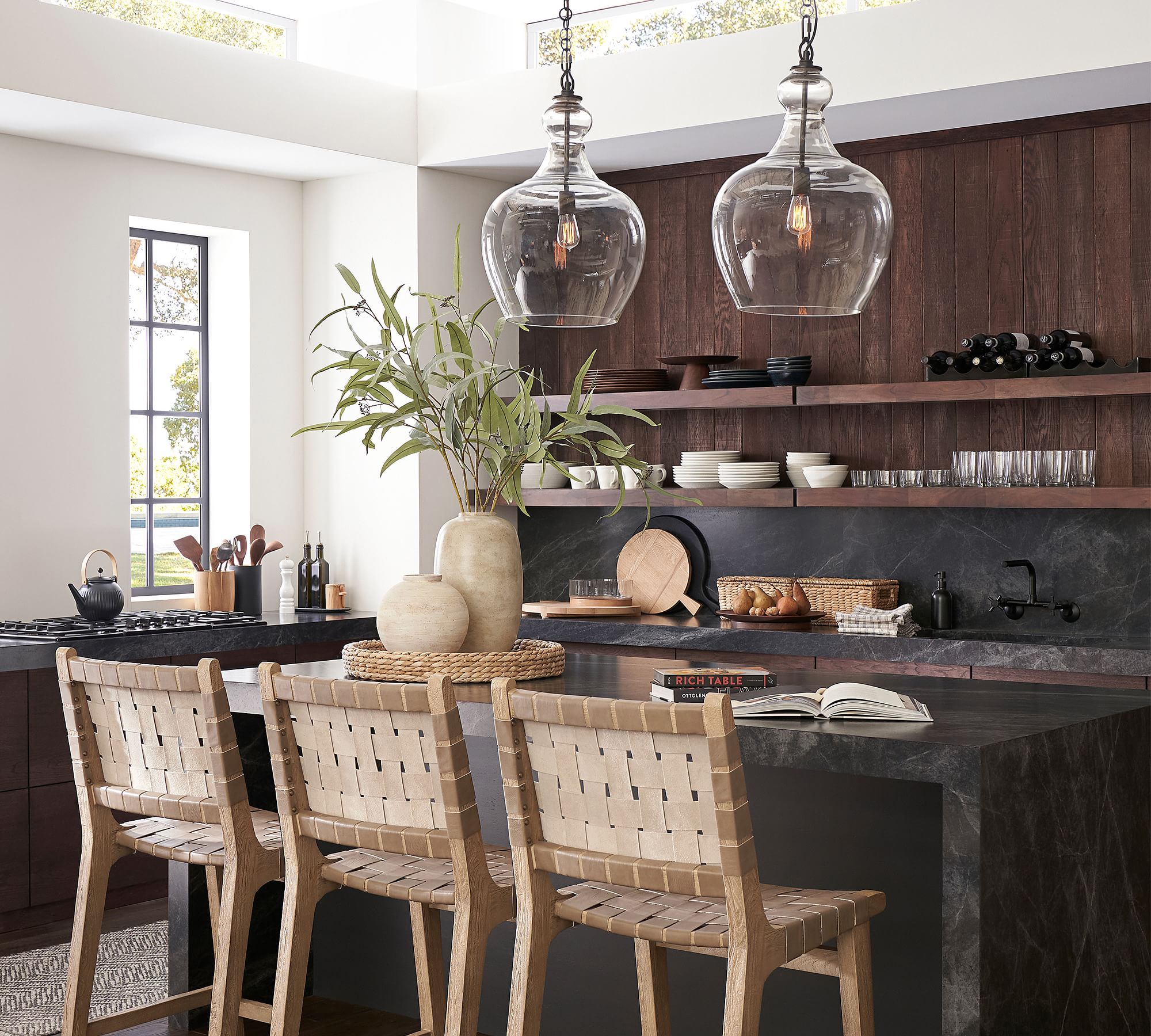 Lawson Warbled Milk Glass Pendant – Modern Elegance for Kitchen Island