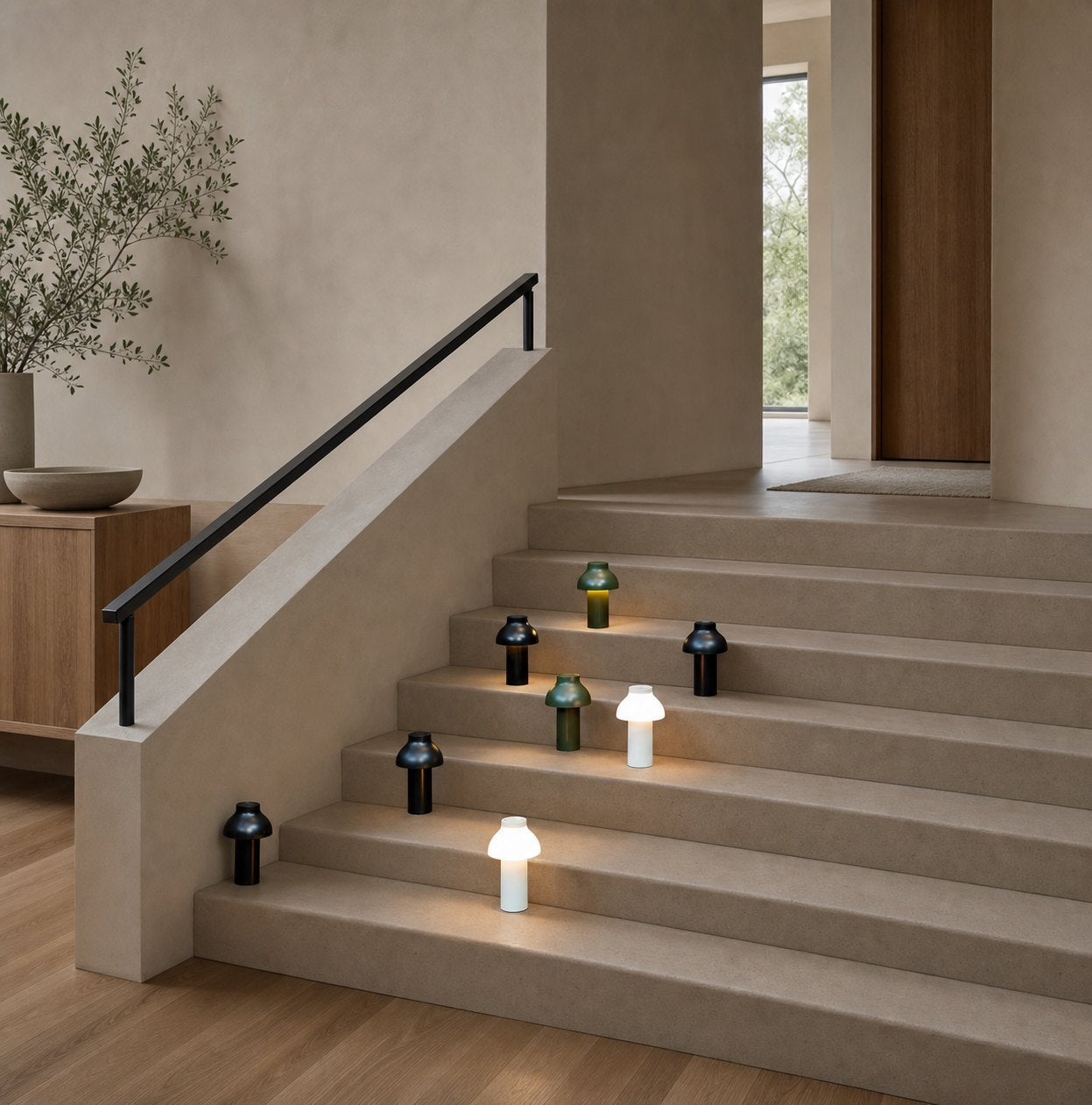 Modern Portable Table Lamp – Minimalist Rechargeable Light for Indoor Outdoor Use
