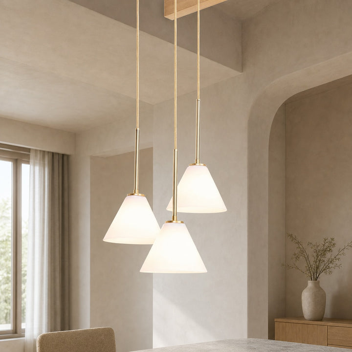 Conica 3-Light Cone Chandelier - Sculptural Glass Pendant Lighting Modern Style