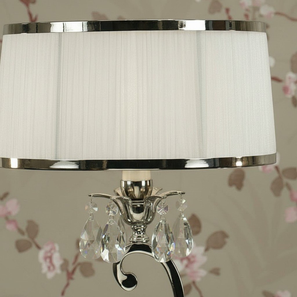 Talonis Decorative Crystal Table Lamp – Curved Metal Style for Home Interiors