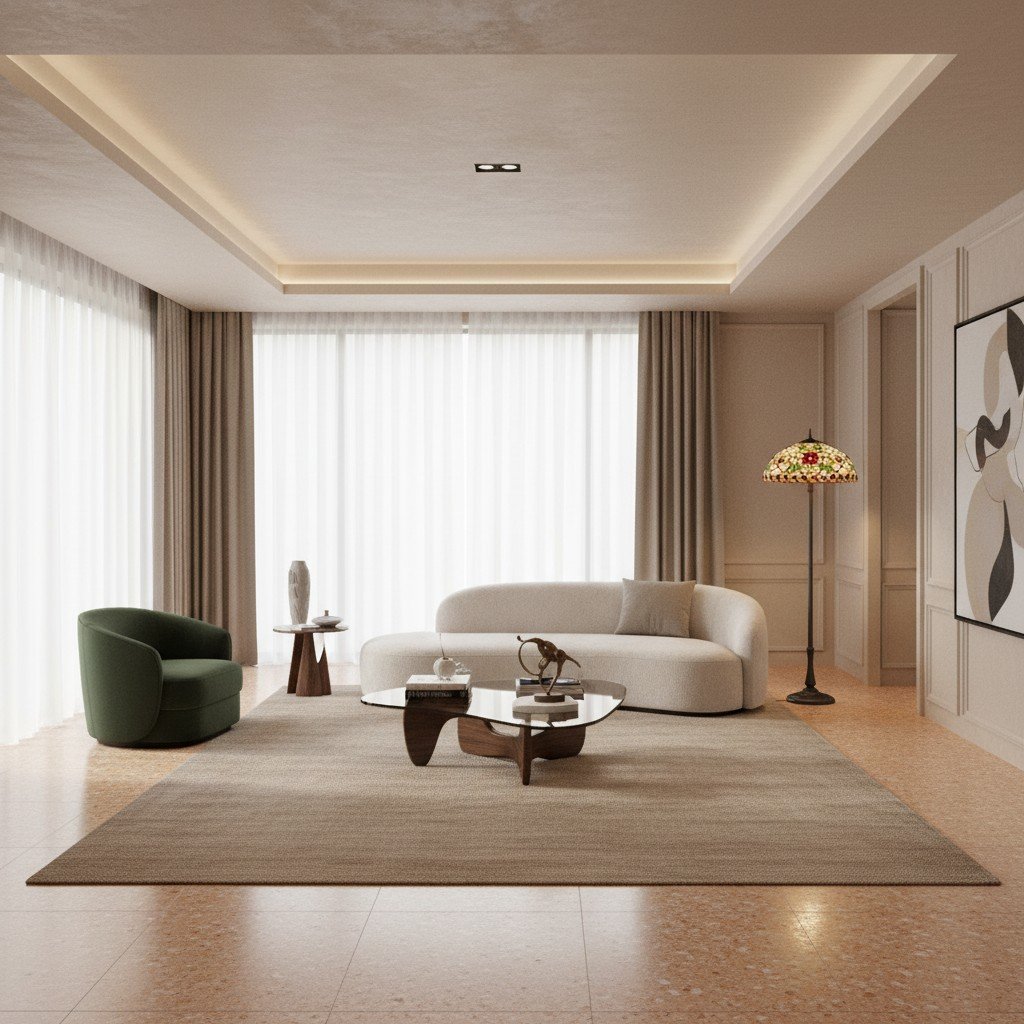 TF Angelique Style Floor Lamp – Handcrafted Glass Shade with Warm Ambience