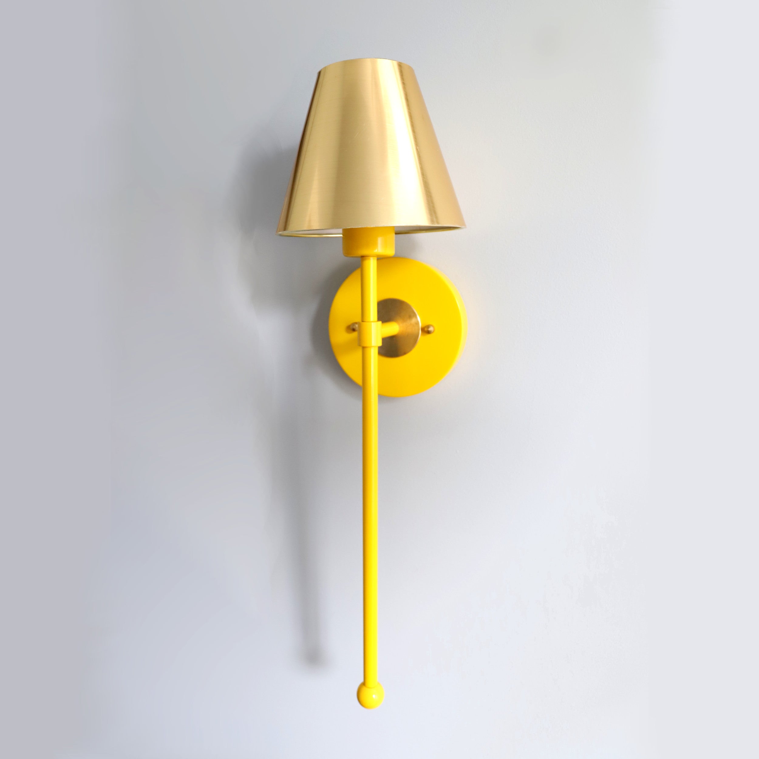 Colorful Single Light Wall Sconce - Brass Accent for Bathroom & Hallway