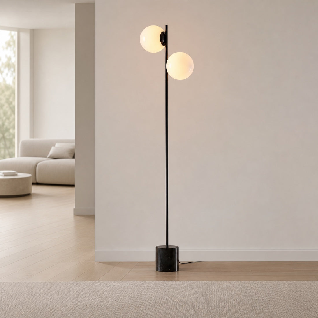 Brina Glass Multi-Light Floor Lamp - Modern Standing Light with Elegance