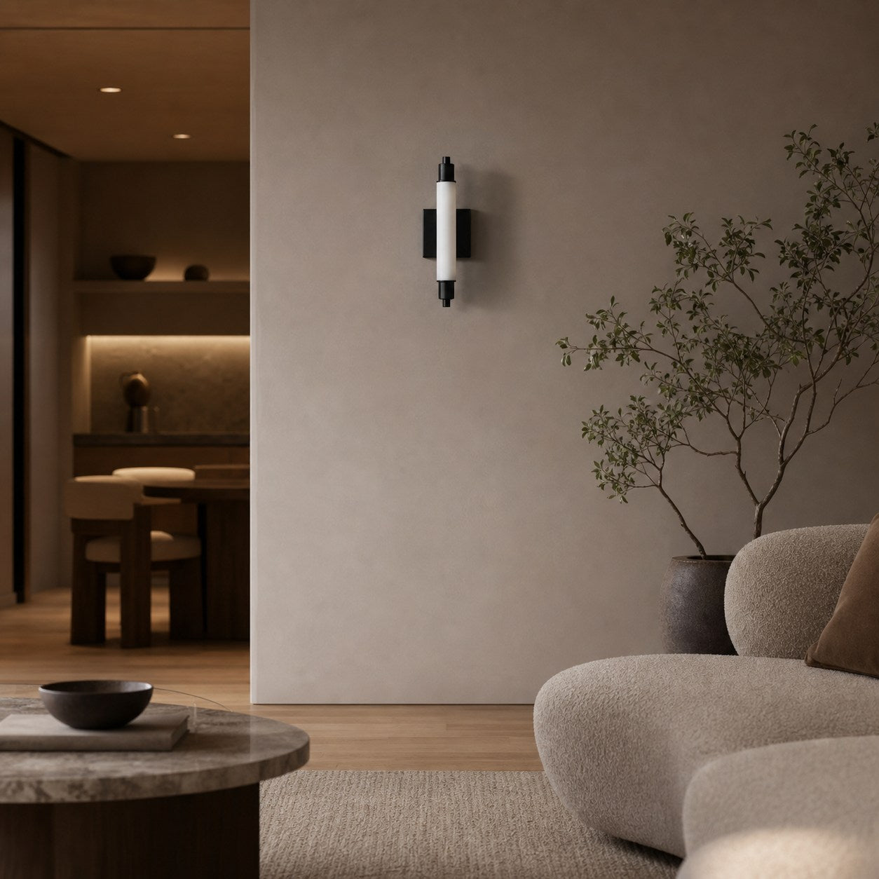Ornato Luxe Modern Vanity Sconce - Art Deco Wall Light with Cylinder Shade