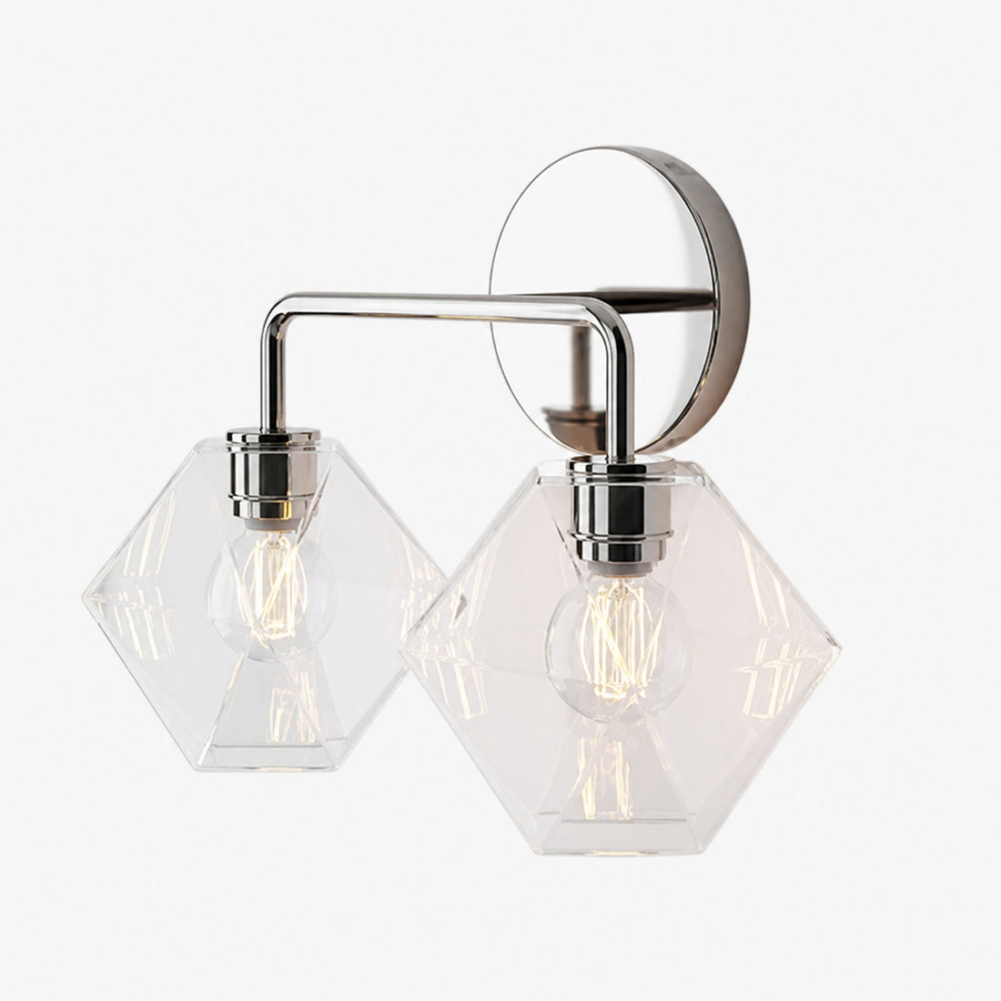 Talvior Geometric Modern Bathroom Sconce - Faceted Shade Light in Luxe Finishes