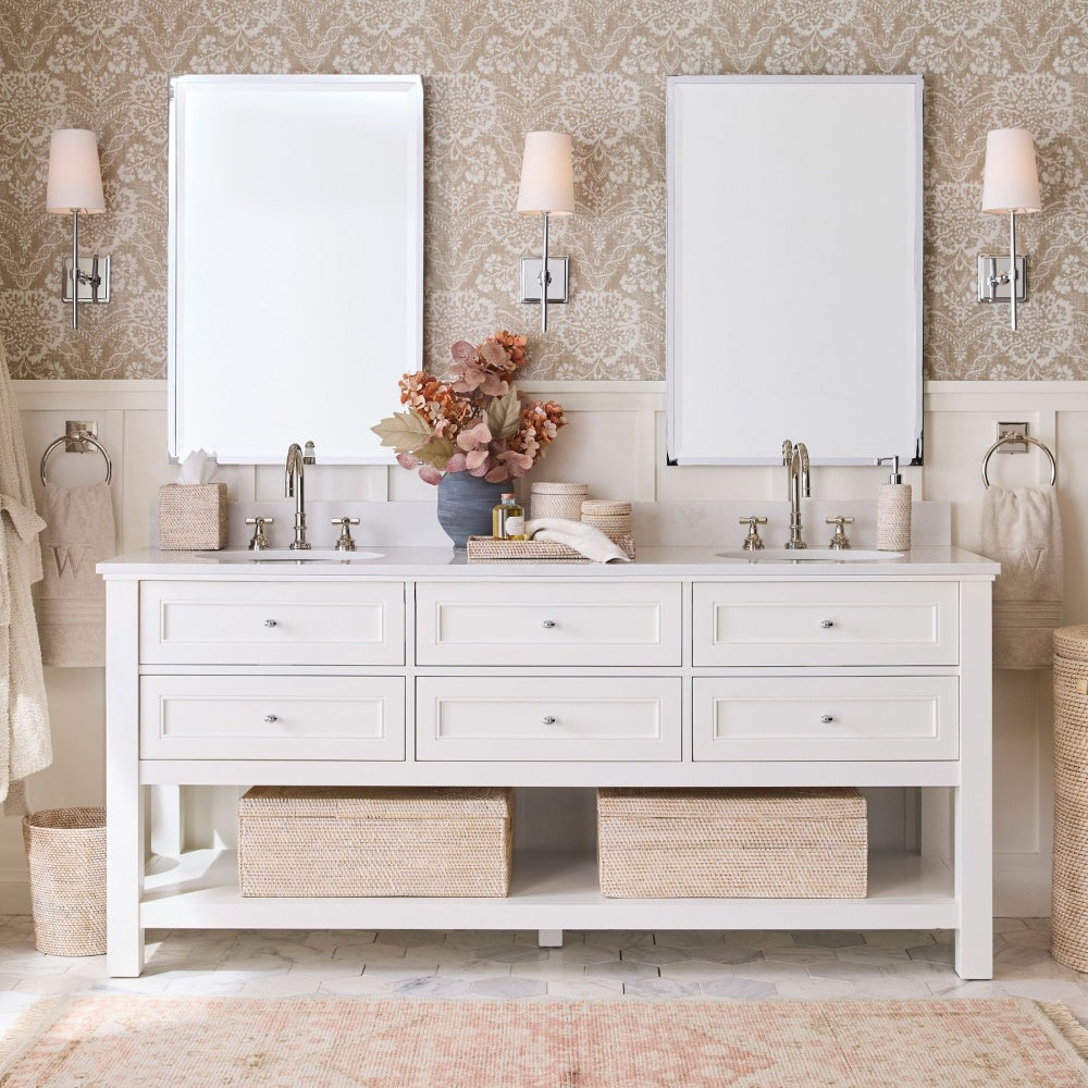 Derlina White Linen Shades Wall Lamp – Retro Metal Multi-Head Lighting Fixture