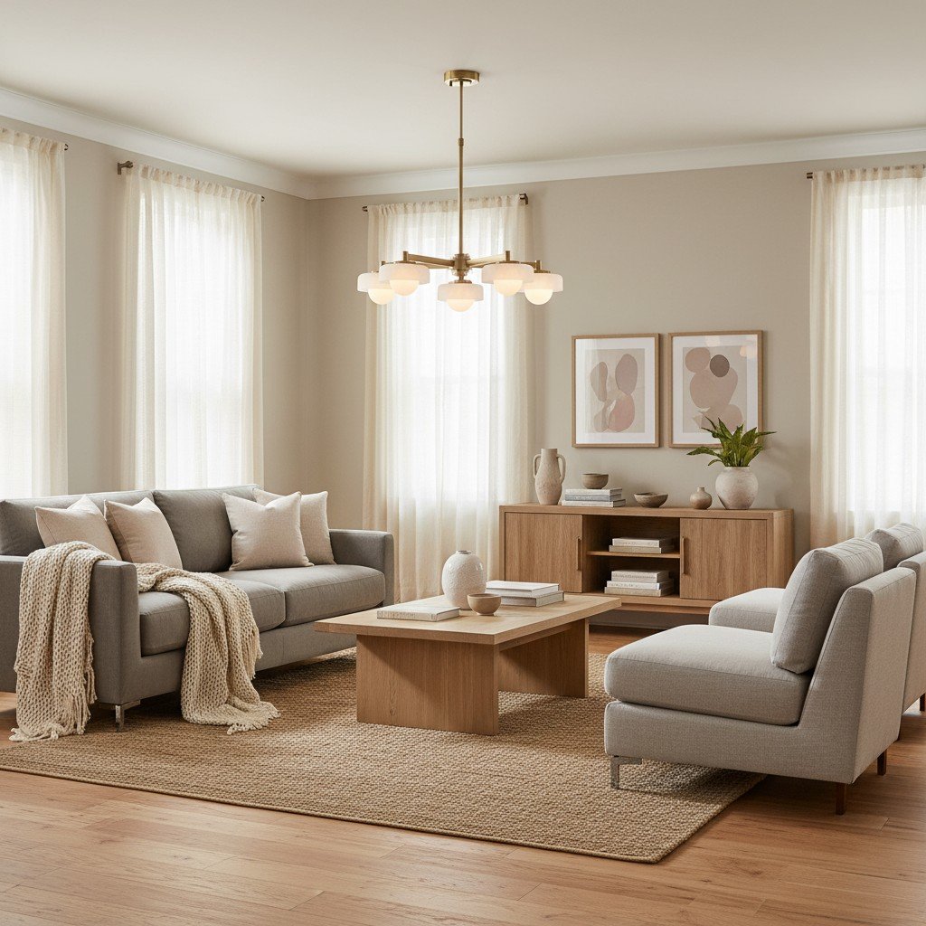 Zirvos Pendant with Frosted Opal Globes and Brushed Brass Frame for Living and Dining