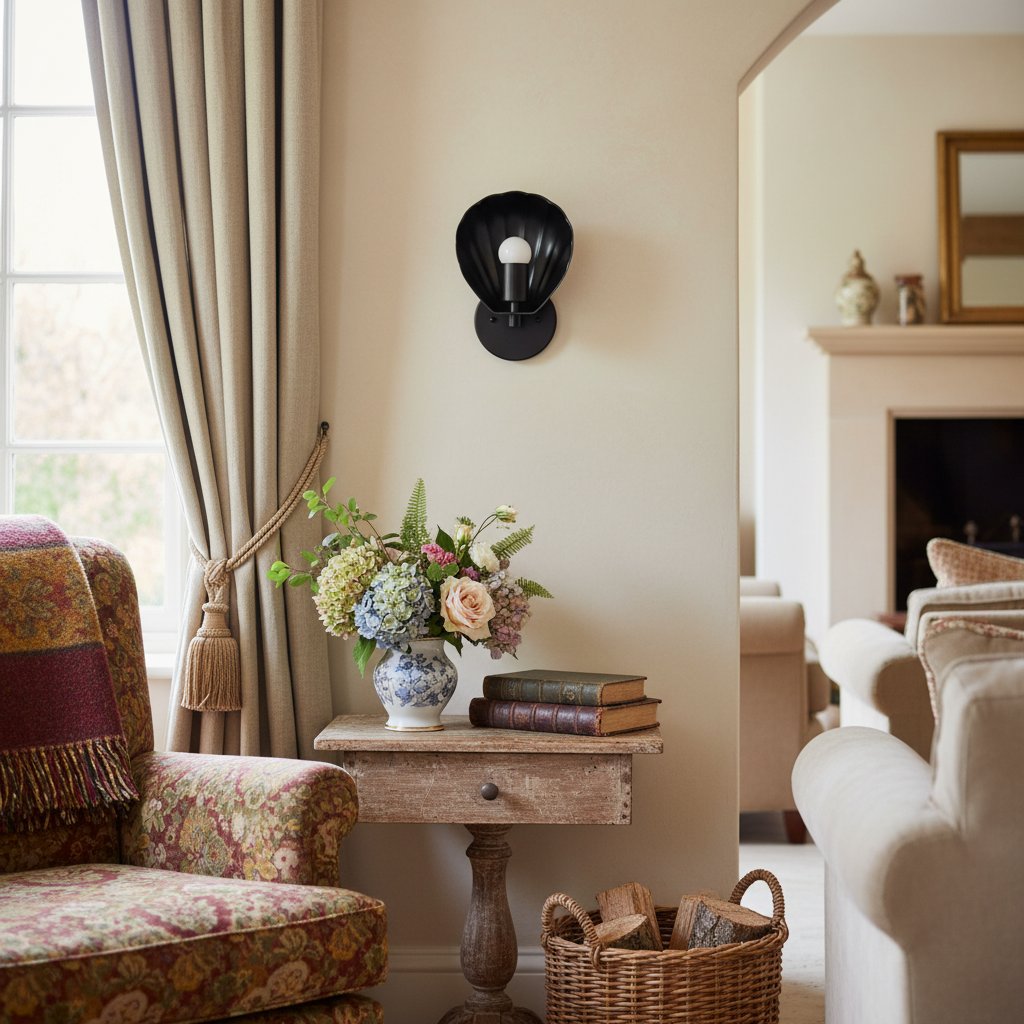 Luminara Modern Art Deco Scalloped Shell Wall Sconce – Hallway & Bedroom Accent Lamp