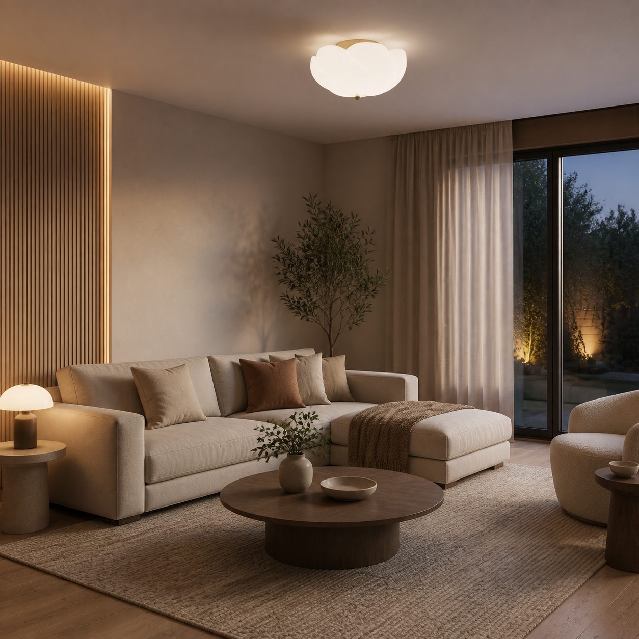 Modo Ceiling Light –Minimalist Glass Shade with Sleek Brass Frame for Dining Room or Office