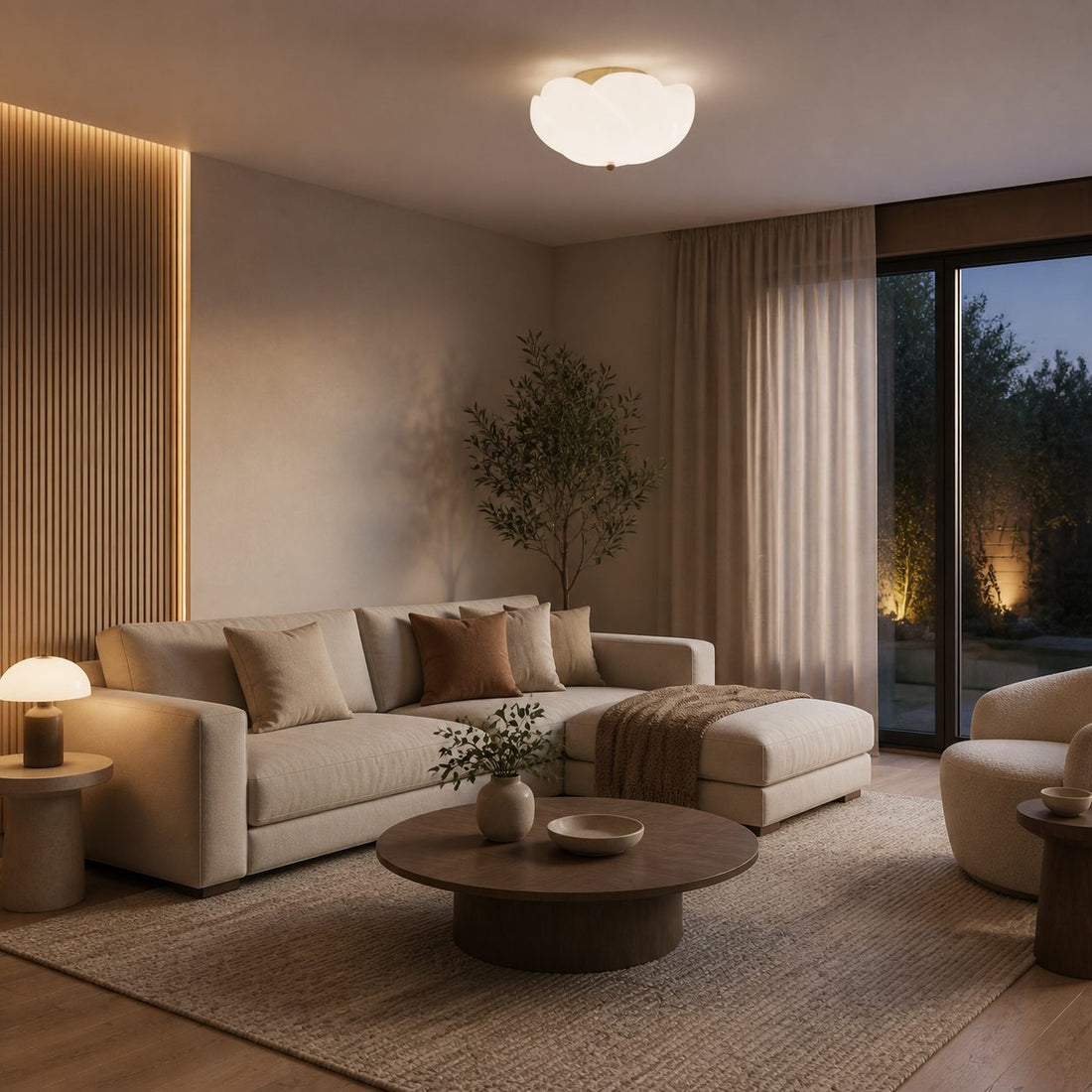 Modo Ceiling Light –Minimalist Glass Shade with Sleek Brass Frame for Dining Room or Office