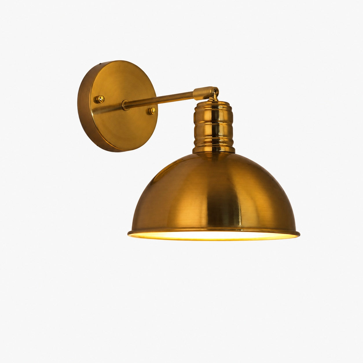 Modern Simple Iron Plated Brass Cone Round 1-Light Wall Sconce Lamp