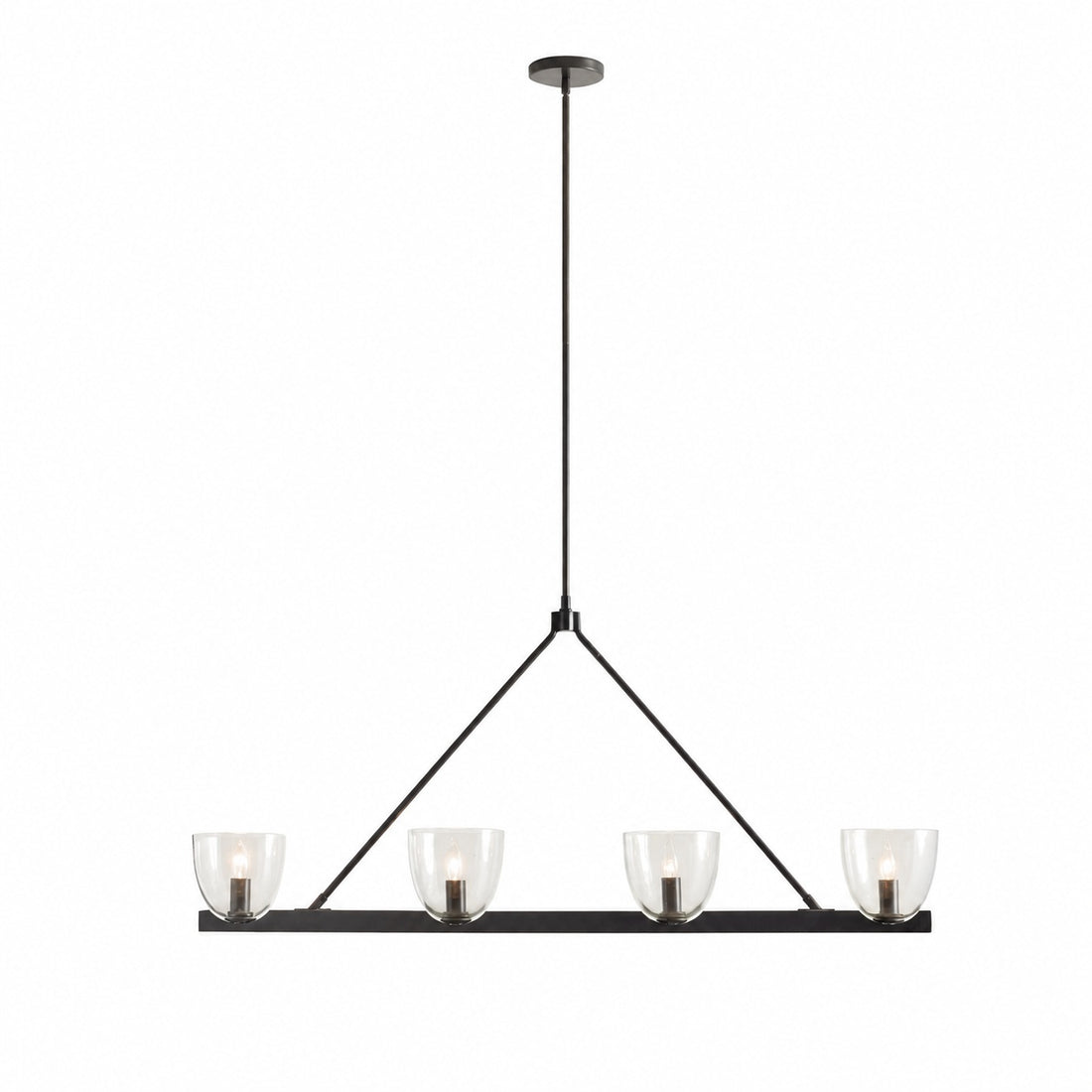 Auria Hand-blown Glass Metal Chandelier - Contemporary Brass Design