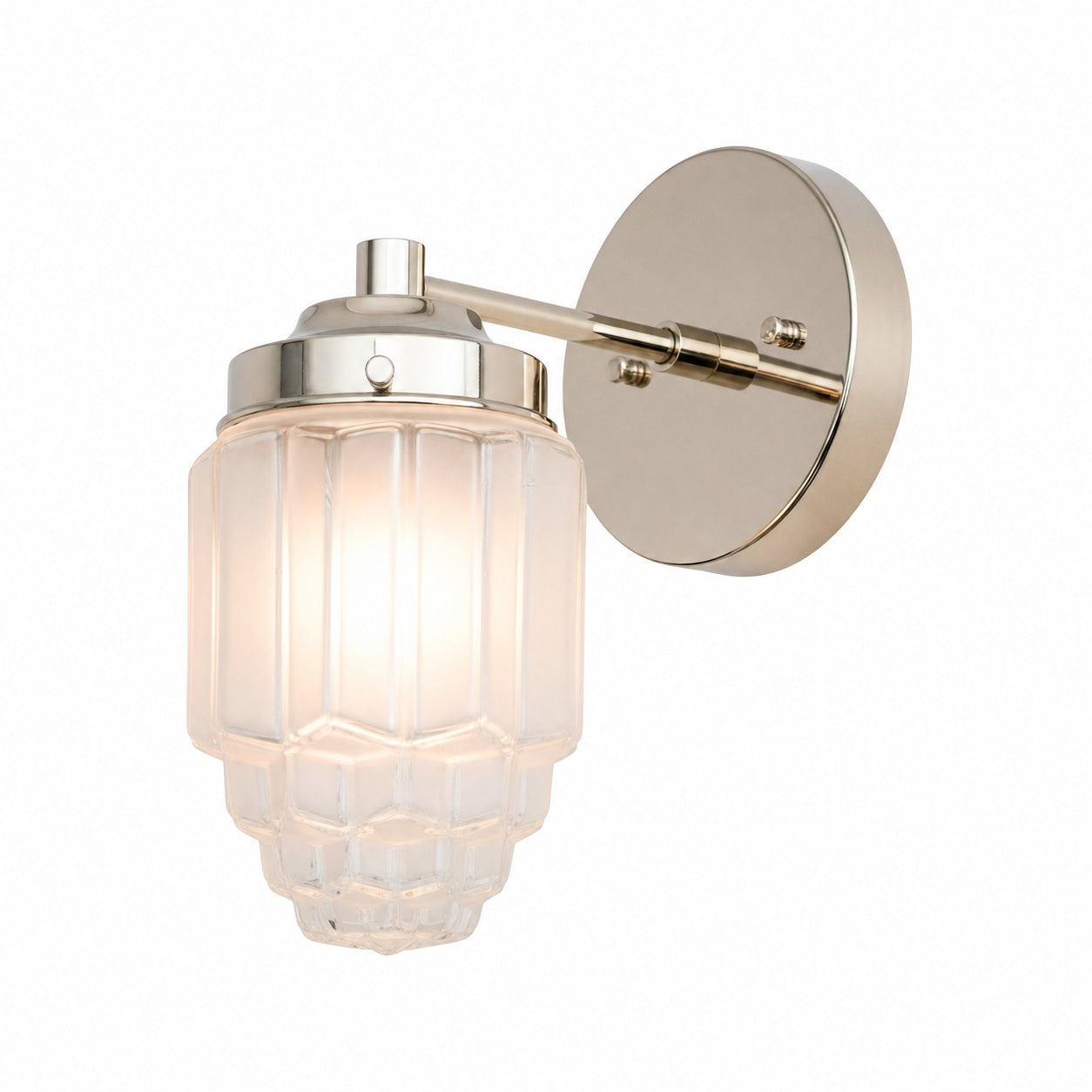 Tierlux Glass Vanity Light - Art Deco Bathroom Fixture with Skyscraper Shades