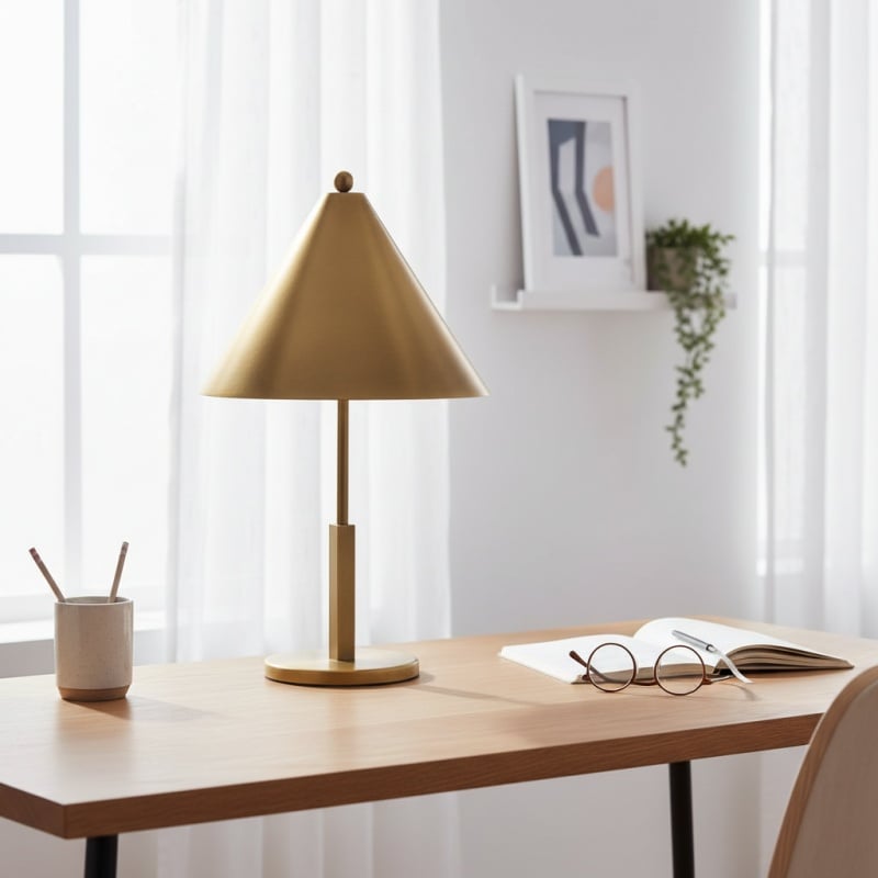 Aurecyl Table Lamp - Sleek Tapered Metal Table Lamp in Vintage-Style Finish for Living Room