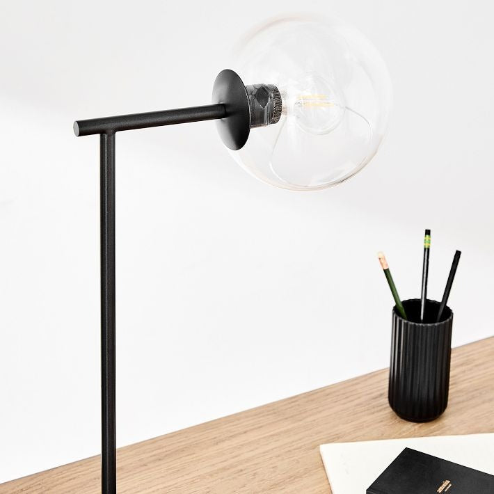 Brina Glass USB Table Lamp - Modern Bedside Desk Light with Style