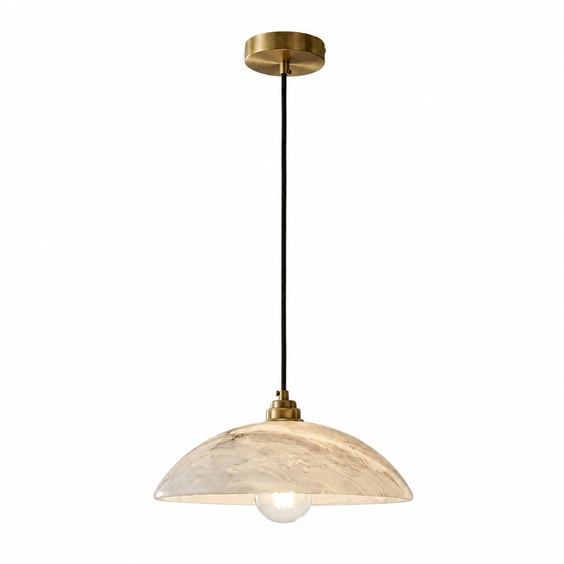 Alariv Elegant  Alabaster Dome Pendant Light - Modern Stone Lighting for Dining or Living
