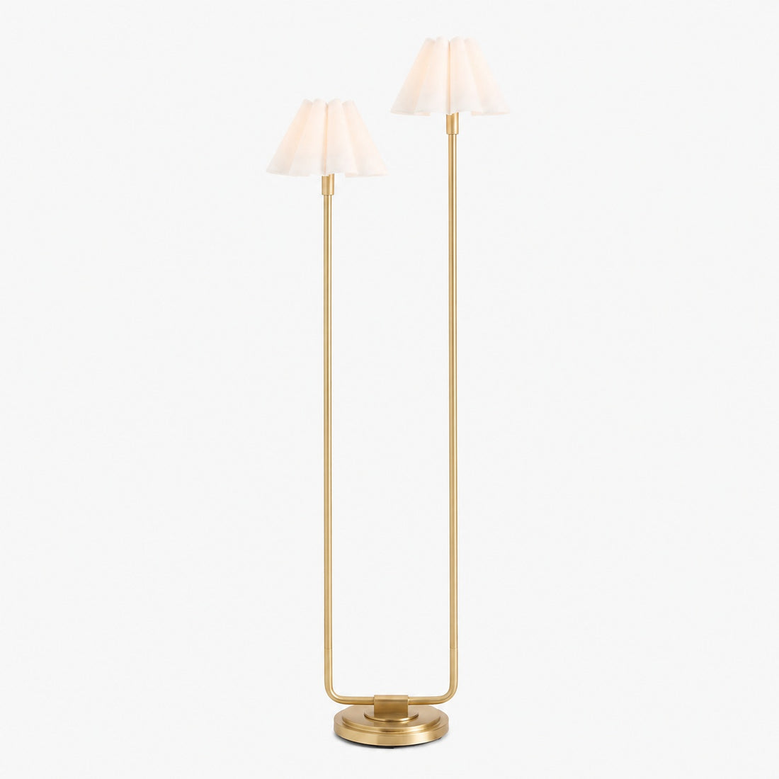 Capirise Gold Scalloped Shade Floor Lamp - Contemporary Metal Lighting for Bedroom