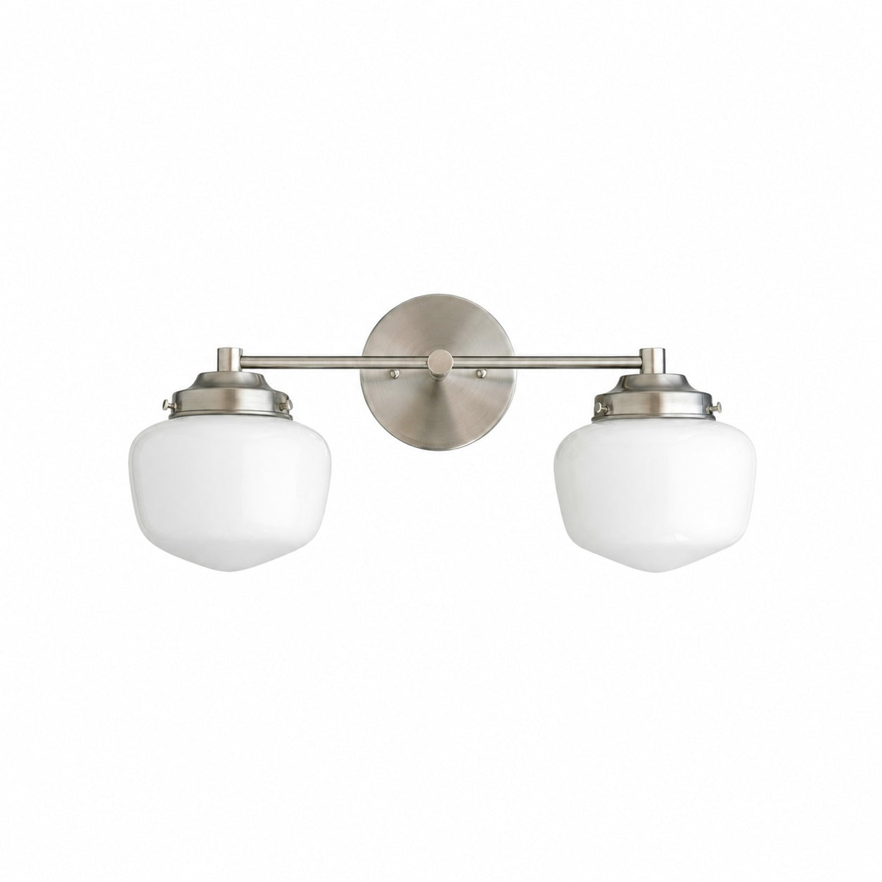 Opalume Glass Art Deco Vanity Light - Bathroom Wall Sconce with White Glass Shades