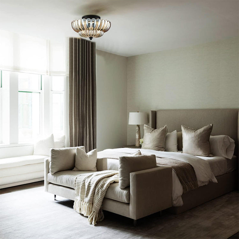 Semi Flush Mount Ceiling Lights Umbrella Shape Glass Lamp