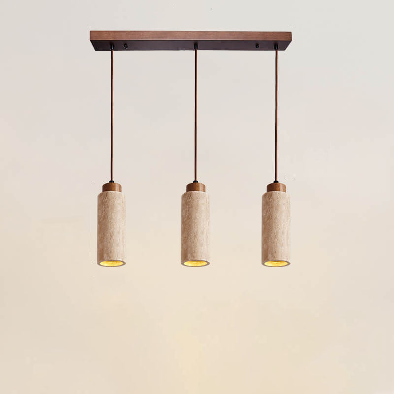 Wabi Sabi Solid Wood Stone Pendant Light