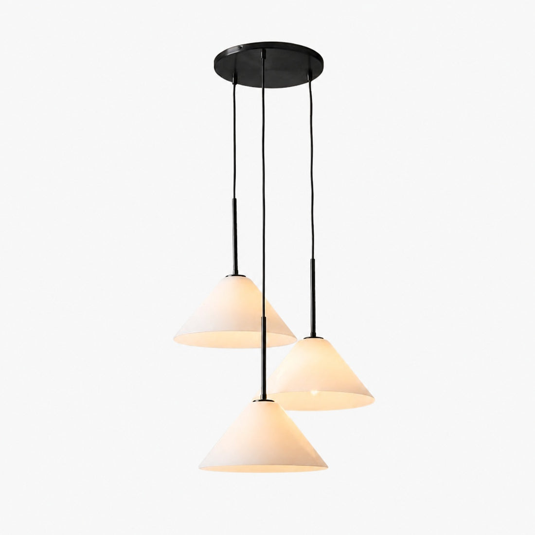 Conica 3-Light Cone Chandelier - Sculptural Glass Pendant Lighting Modern Style
