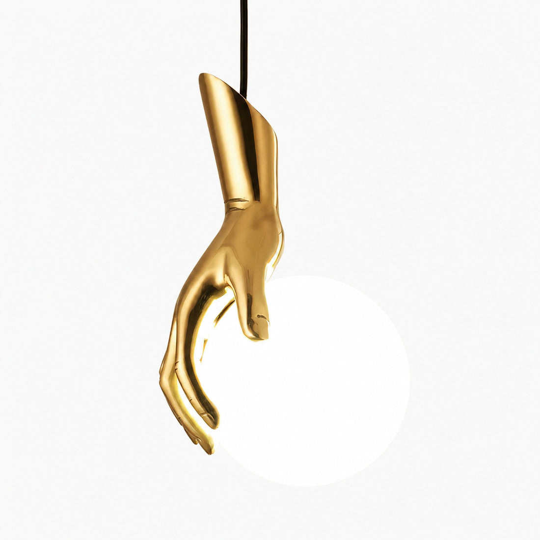 Hand Holding Globe Pendant Light