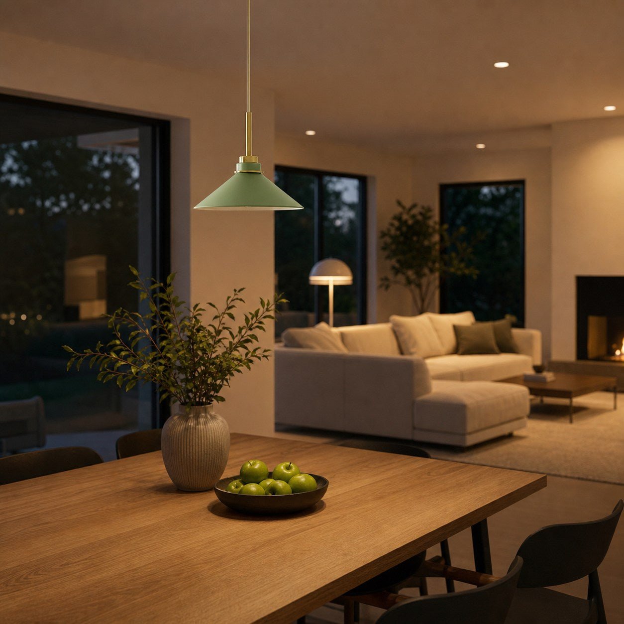Aurenza Modern Farmhouse Pendant Light - Adjustable Shade for Warm Ambiance