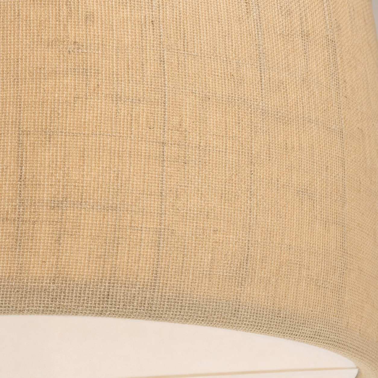 Dumora Linen Drum Ceiling Light - Flush Mount Iron Fixture with Fabric Shade