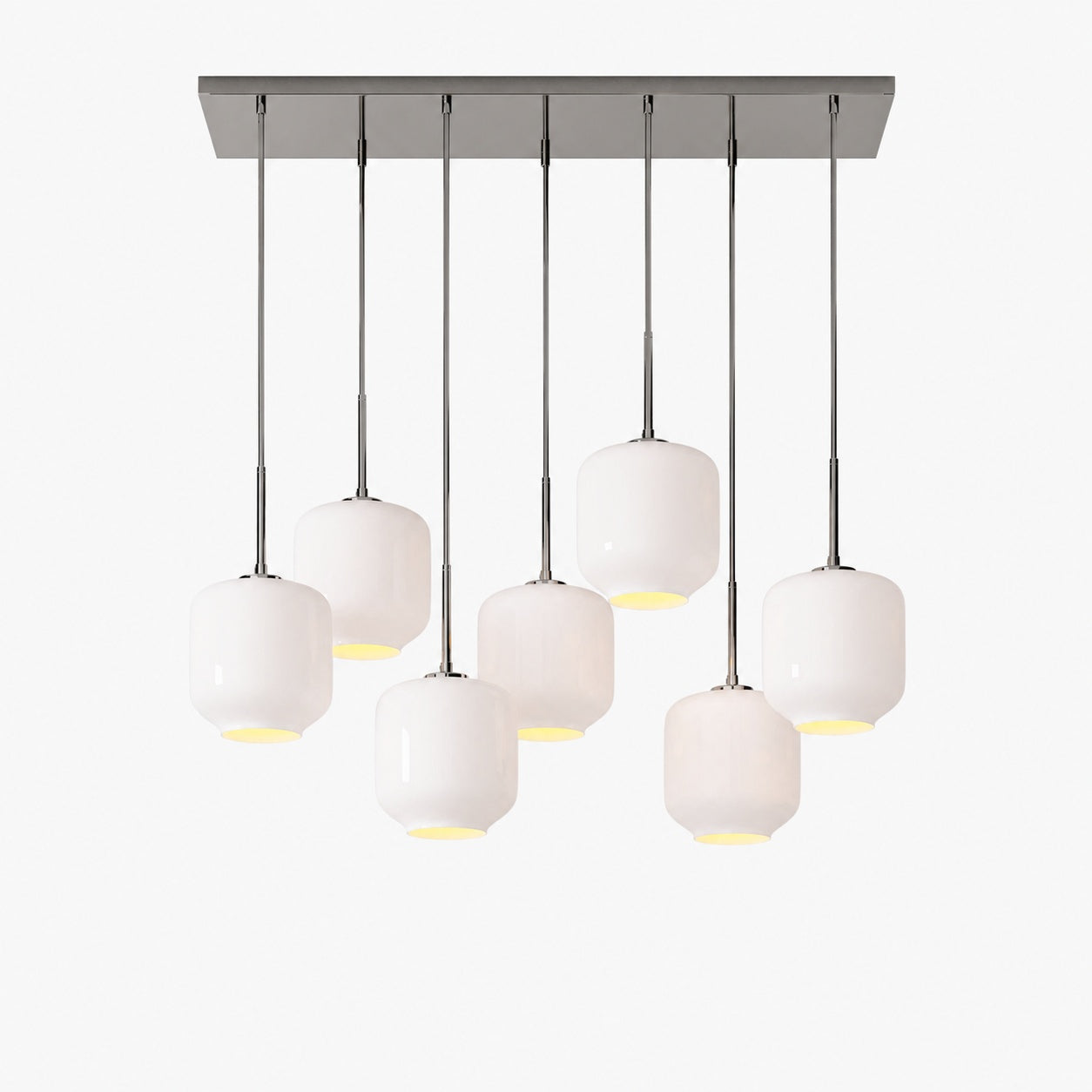 Lumivelle Sculptural 7-Light Chandelier – Adjustable Height Modern Glass Pendant