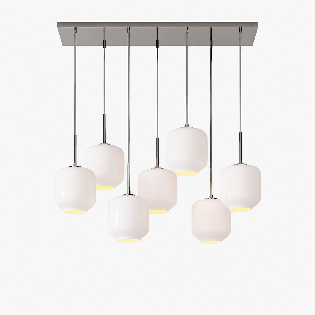 Lumivelle Sculptural 7-Light Chandelier – Adjustable Height Modern Glass Pendant