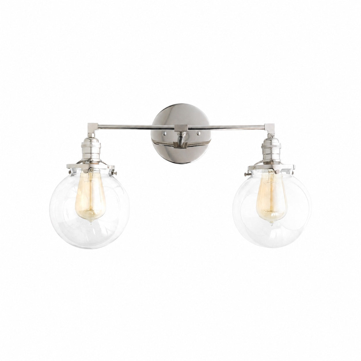 Lumio Globe Glass Globe Vanity Light - Modern Two Light Bathroom Sconce
