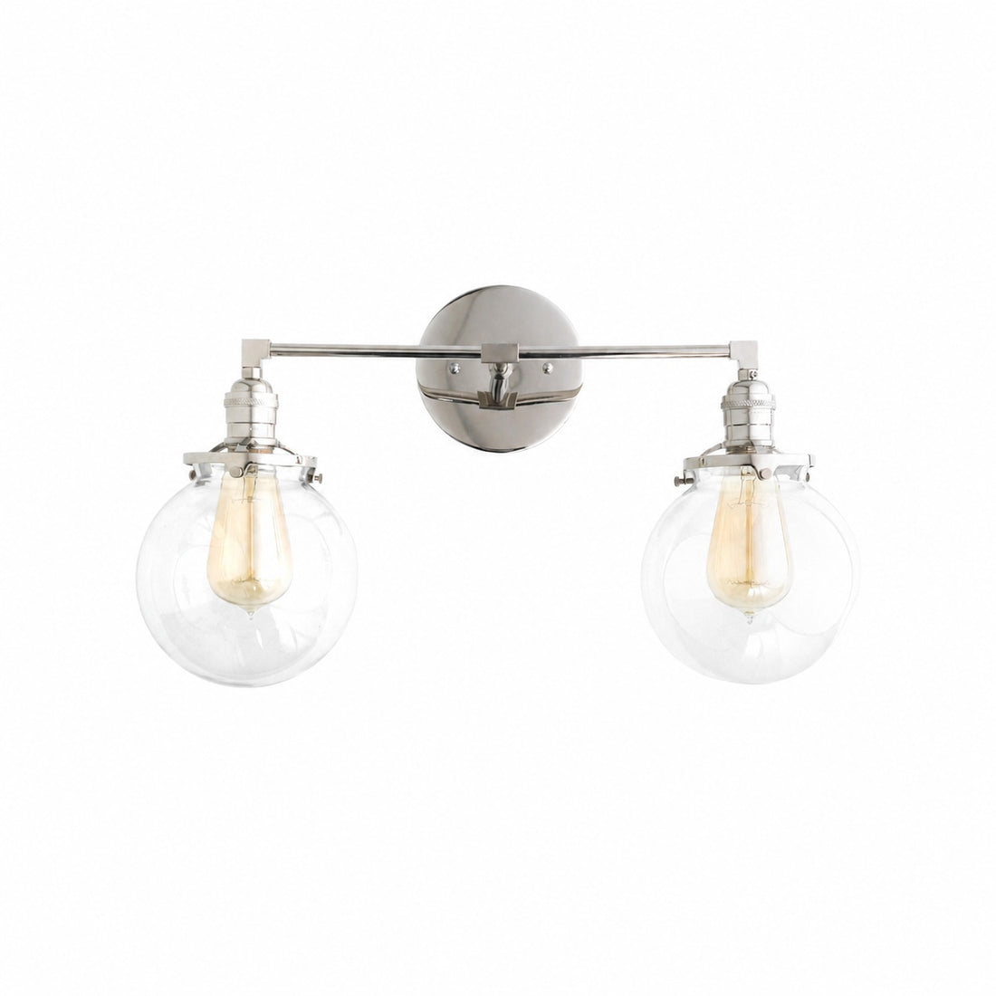 Lumio Globe Glass Globe Vanity Light - Modern Two Light Bathroom Sconce