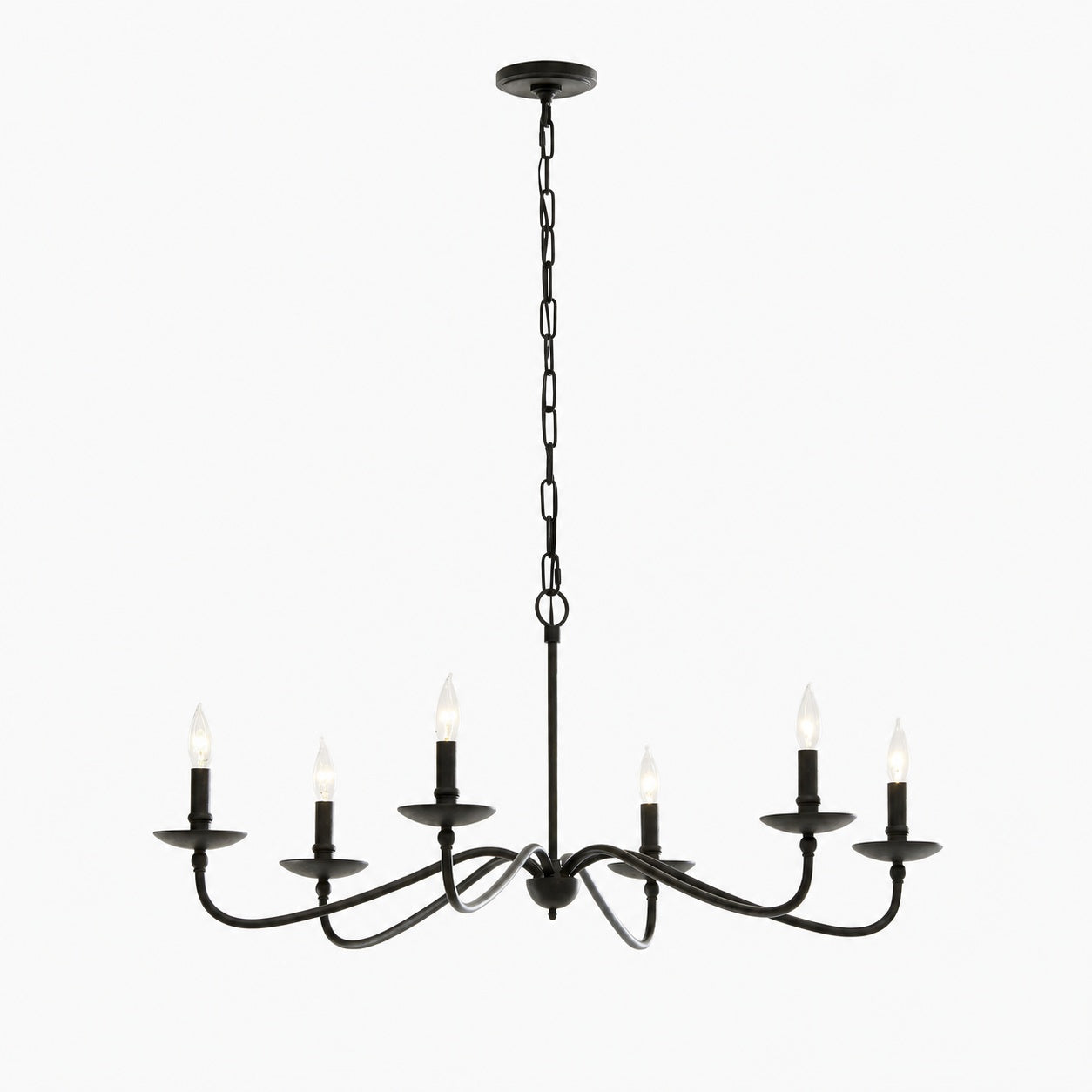 Rowan Timeless Iron Candle Design Chandelier - Industrial Interior Lighting For Bedroom