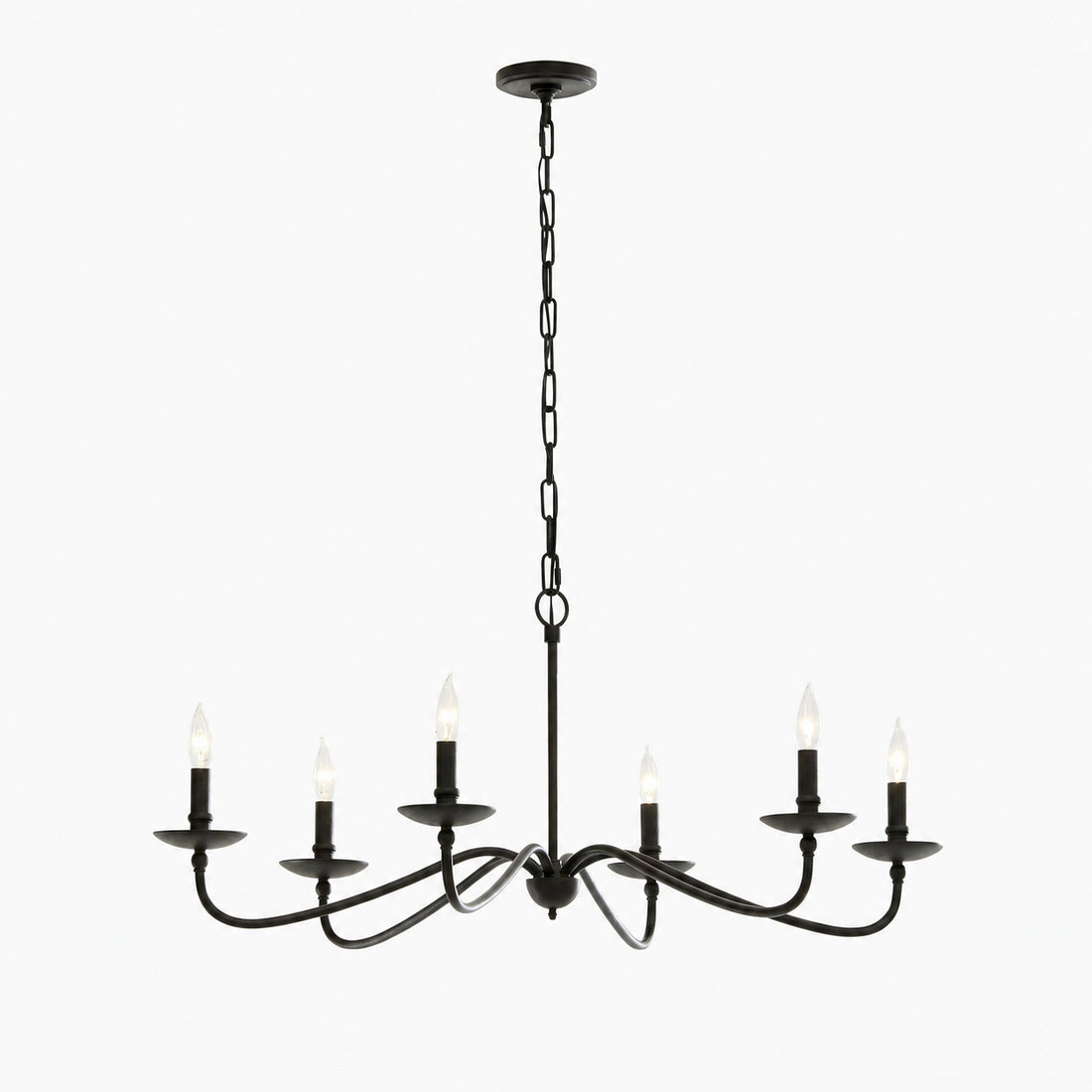 Rowan Timeless Iron Candle Design Chandelier - Industrial Interior Lighting For Bedroom