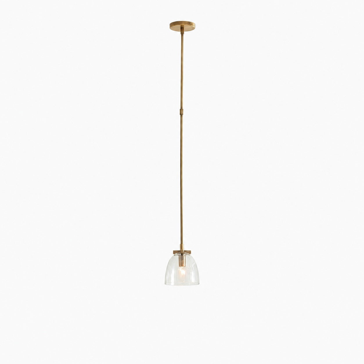 Auria Metal Brass Pendant Lighting - Vintage Finish with Glass Shade
