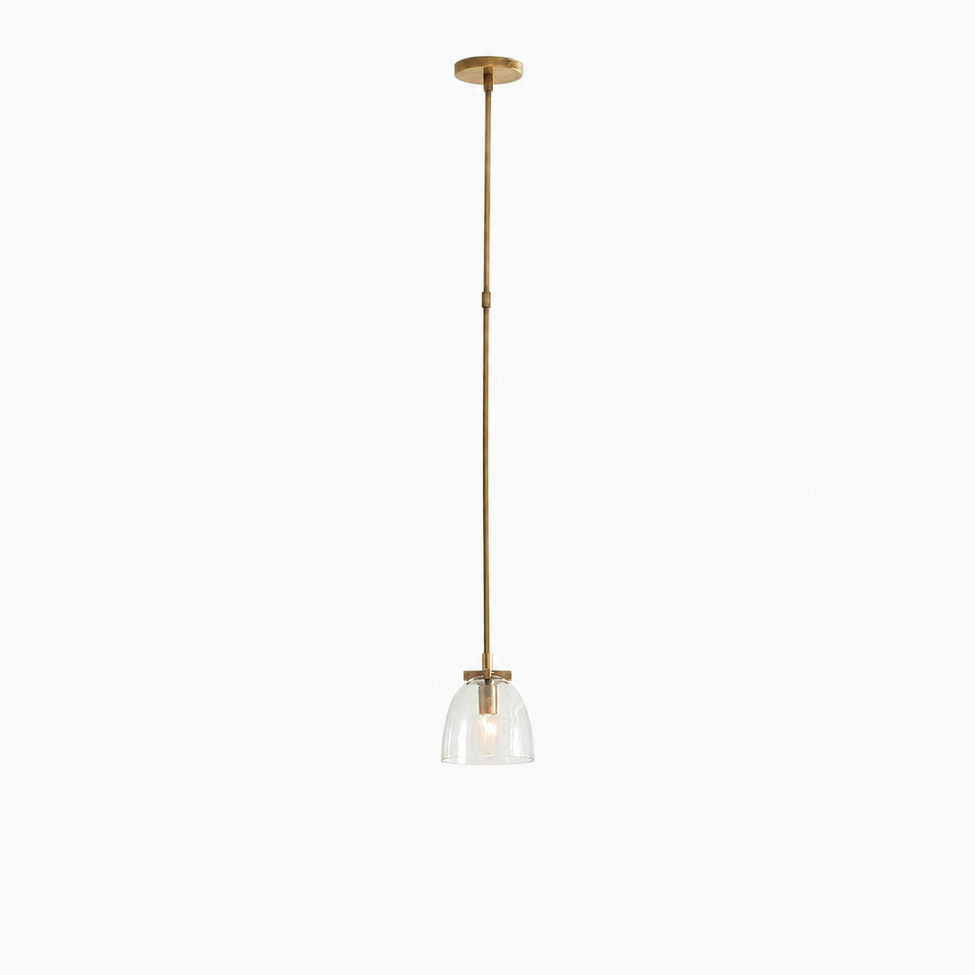 Auria Metal Brass Pendant Lighting - Vintage Finish with Glass Shade