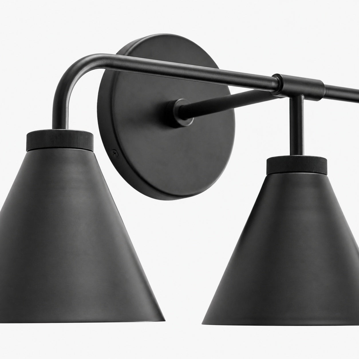 Korvi Iron Tapered Sconce Light - Wall Fixture in Black or Brass