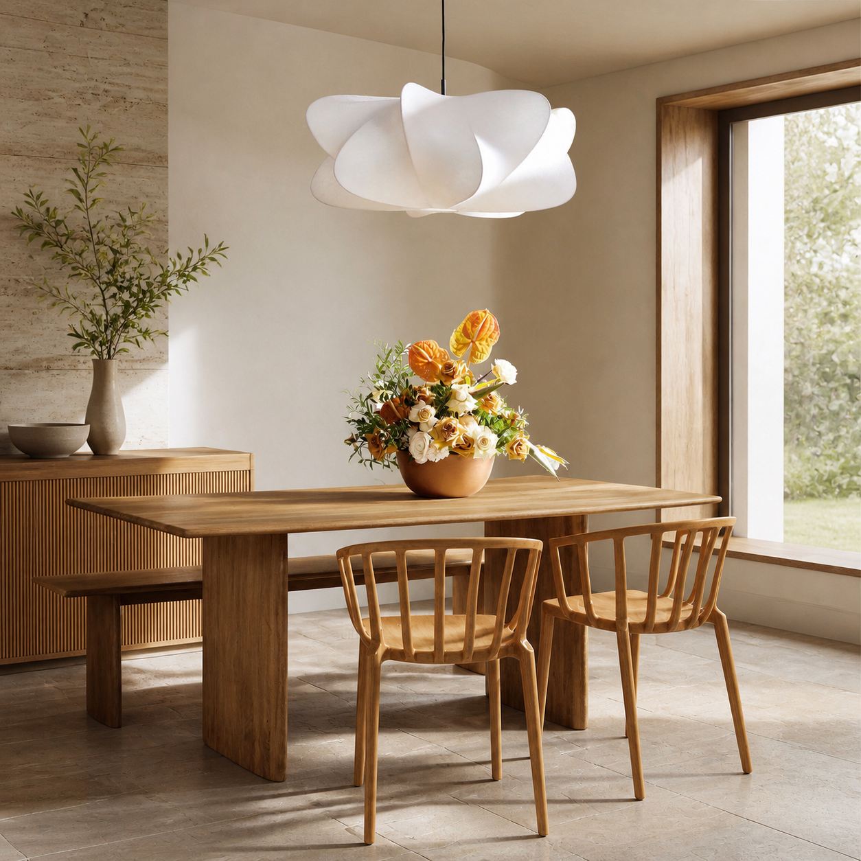 Havion Cocoon Pendant Lamp - Minimalist Polymer Shade with Adjustable Hanging