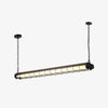Glass Linearity Chandelier Artisan Clear Cast Iron Metal Sleek Sparkling
