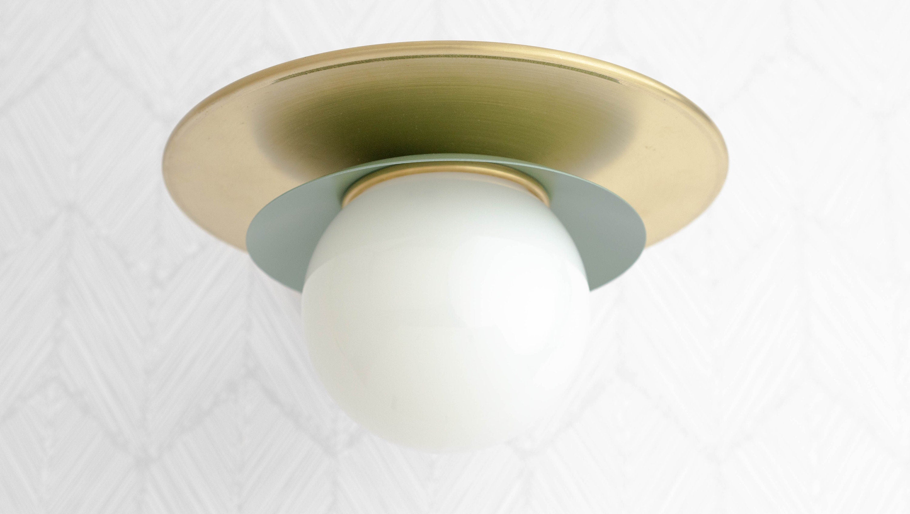 Artivo Layered Brass Globe Light – Versatile Opal Glass Ceiling or Wall Sconce for Stylish Spaces