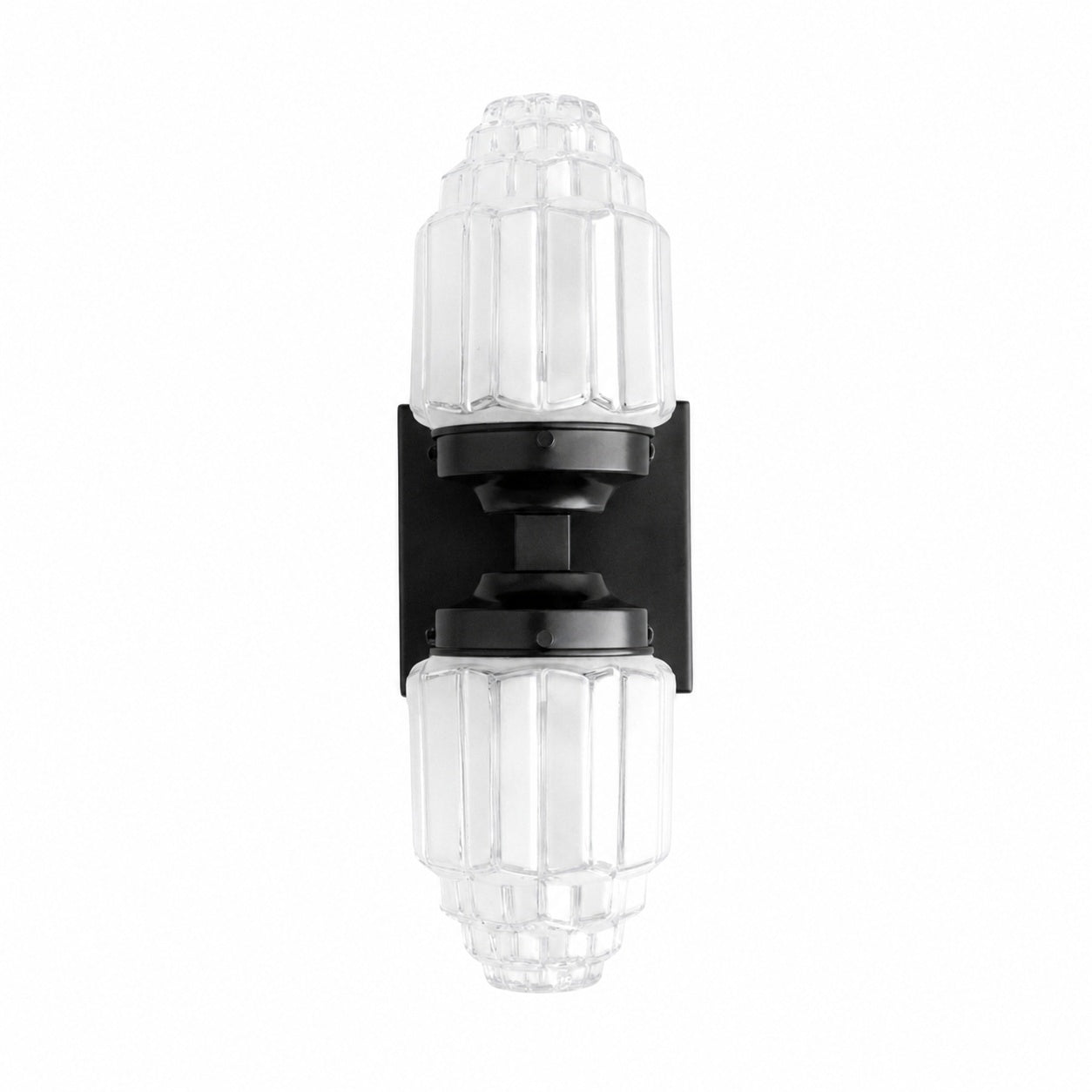 Tierlux Glass Art Deco Wall Sconce - Glass Frosted Globes with Skyscraper Globe