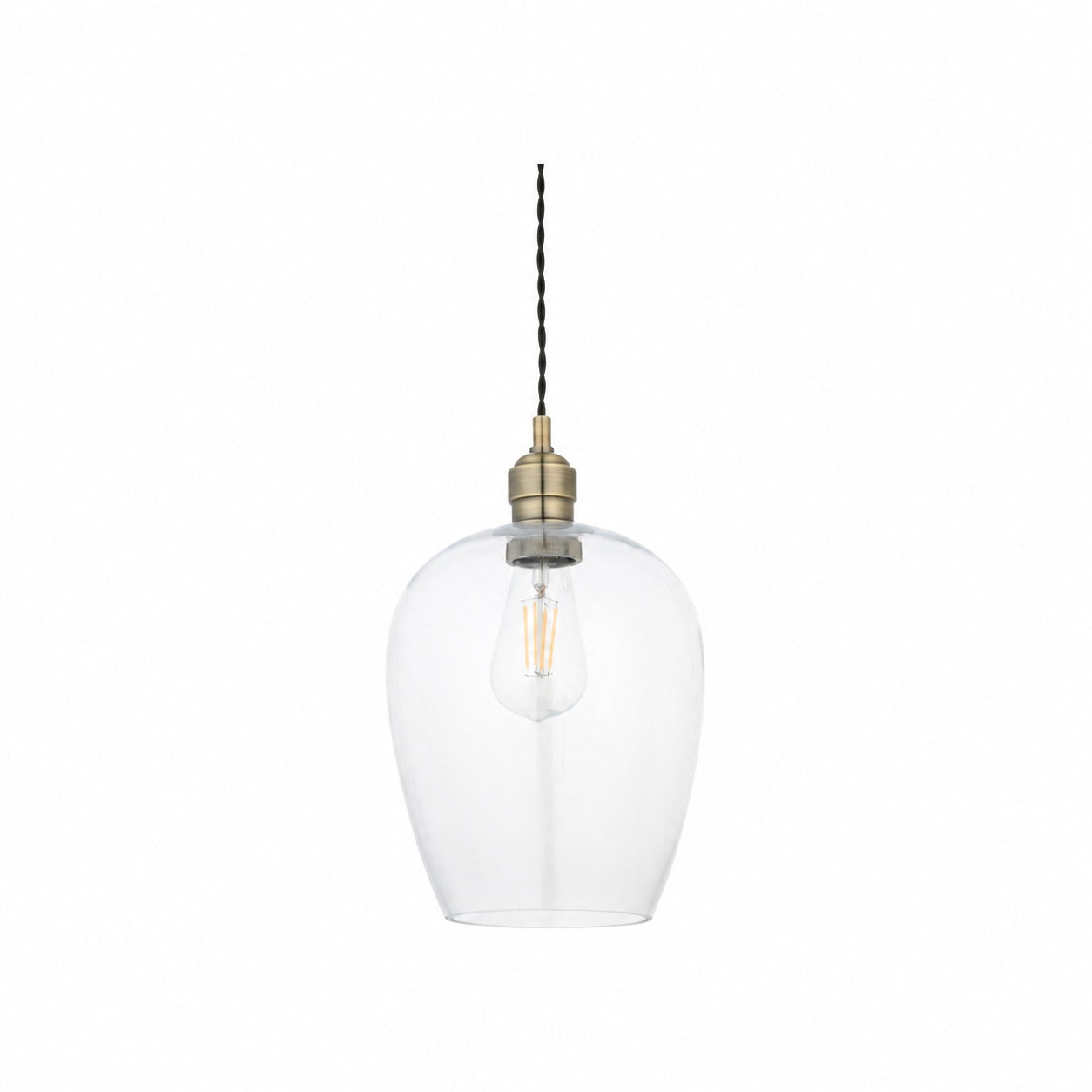 Clarione Height-Adjustable Glass Pendant Light - Classic Art Deco Light