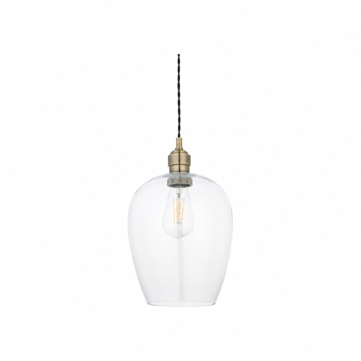 Clarione Height-Adjustable Glass Pendant Light - Classic Art Deco Light