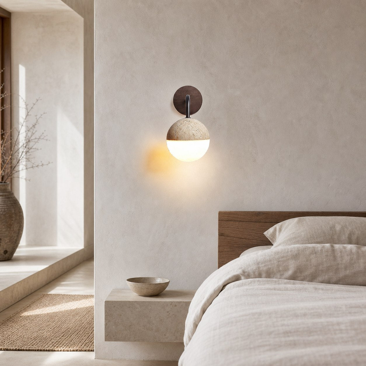 Tia Travertine Wall Lamp