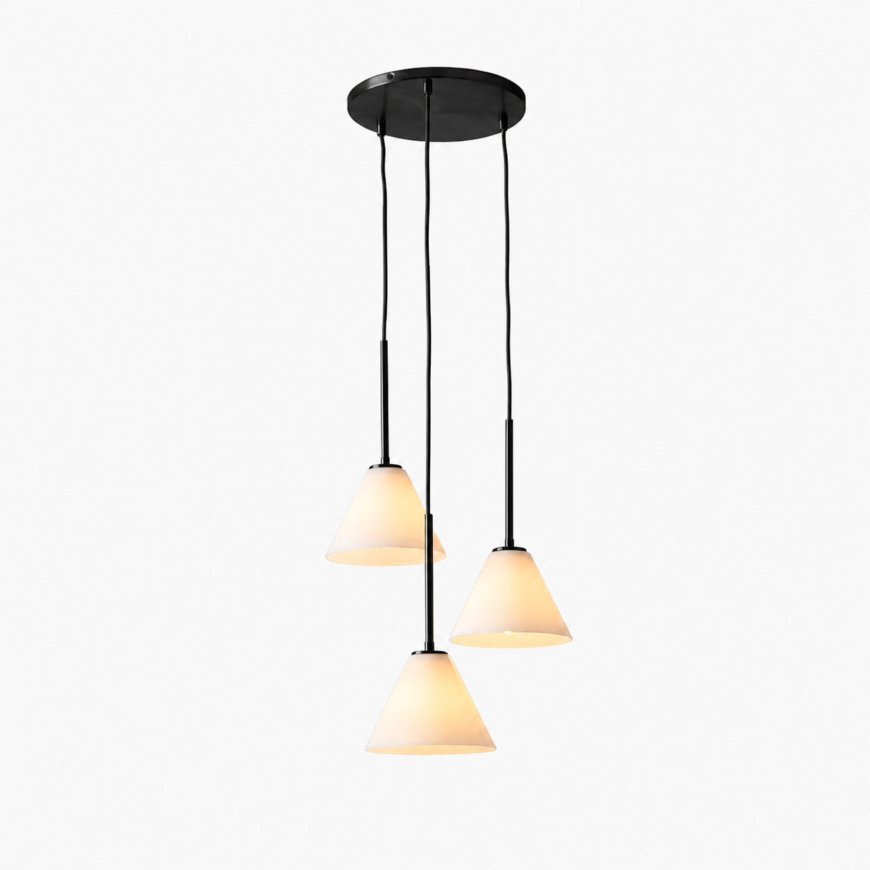 Conica 3-Light Cone Chandelier - Sculptural Glass Pendant Lighting Modern Style