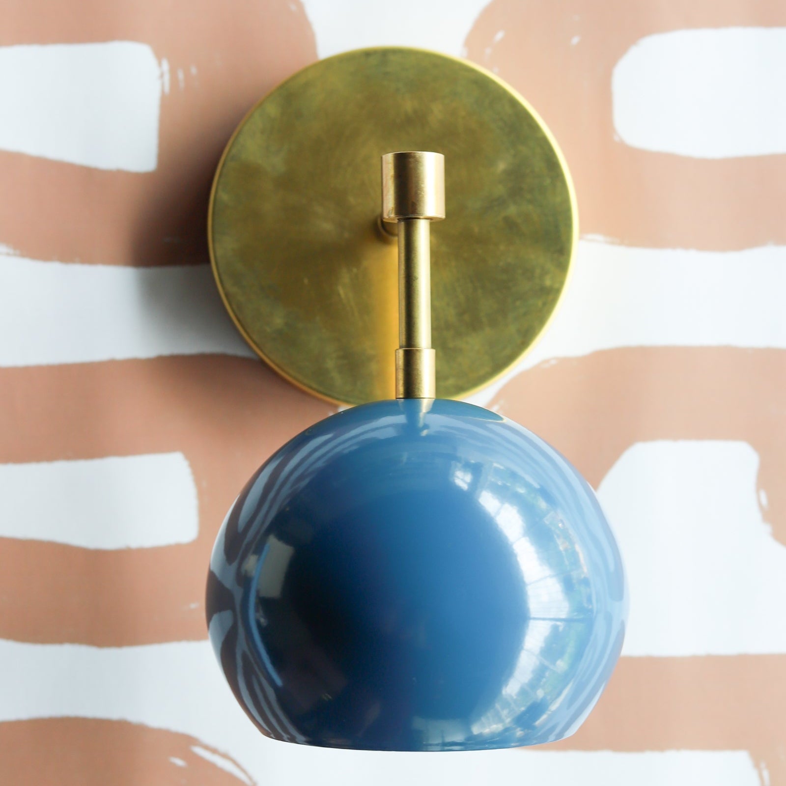 Modern Stylish Navy Globe Accent Wall Sconce