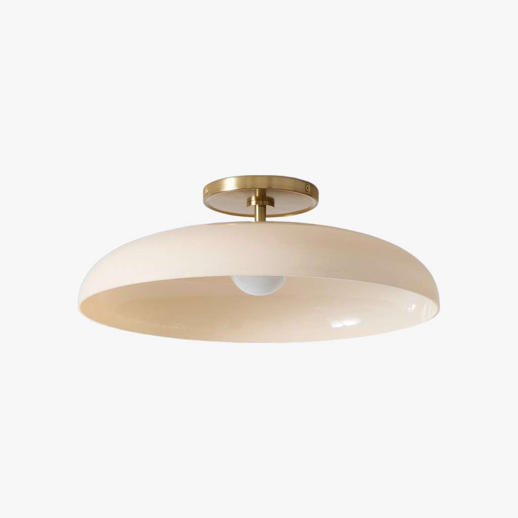 Vega Glass Flush Mount - Champagne-Tinted Globe Modern Glass Ceiling Light for Hallway