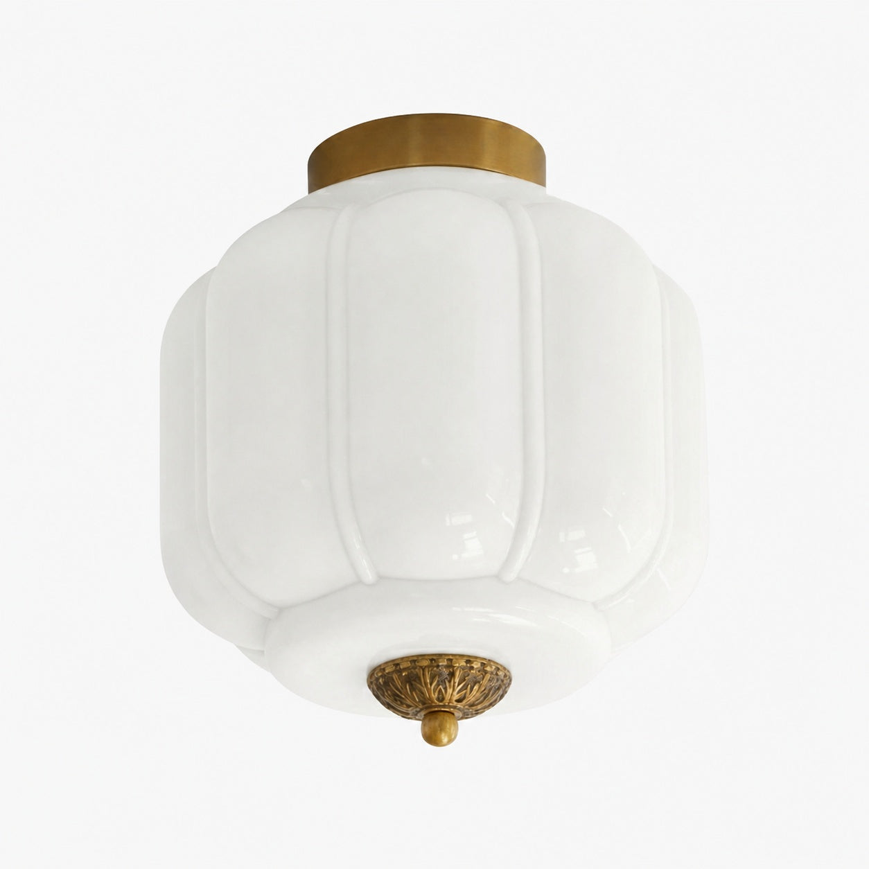 Vintage Eloise Milk Glass Flush Mount Ceiling Light - Vintage Charm Soft Glow