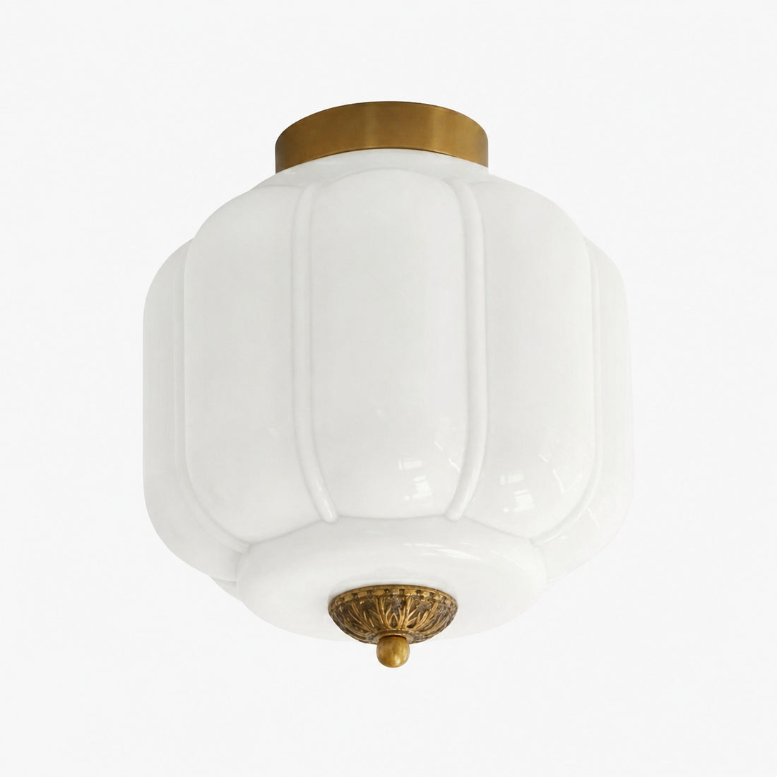 Vintage Eloise Milk Glass Flush Mount Ceiling Light - Vintage Charm Soft Glow